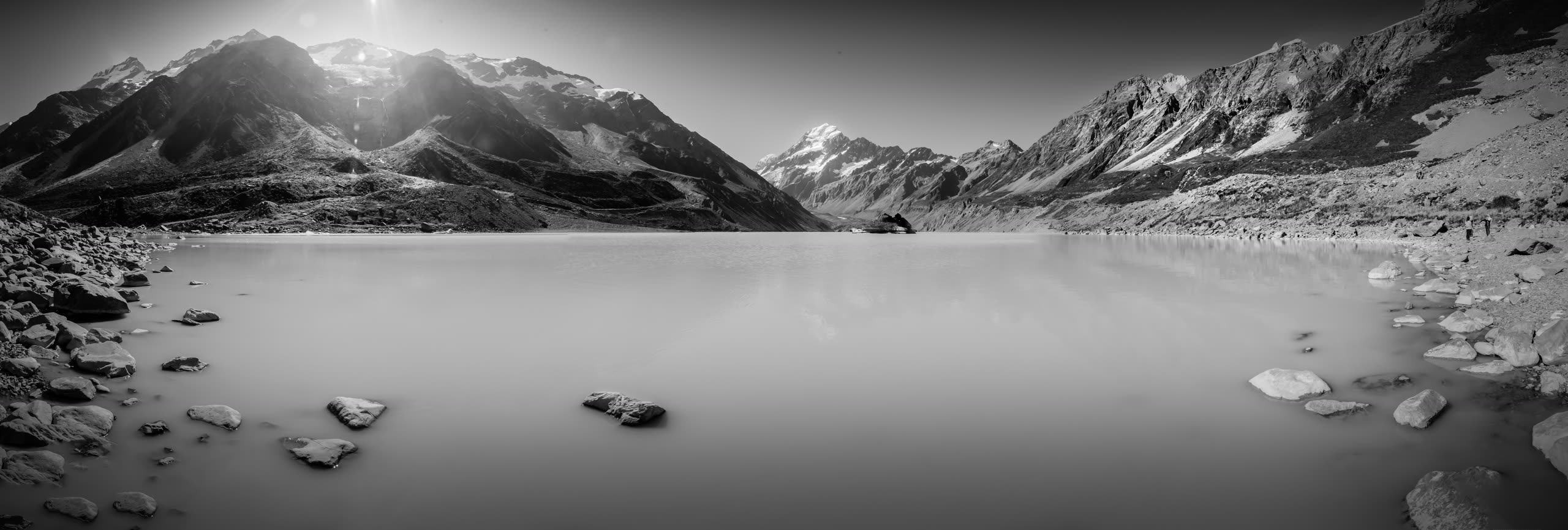 Mount Cook — Panorama (BW)